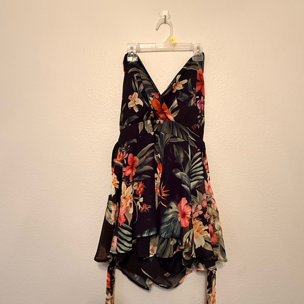 SHEIN Black Floral Dress
